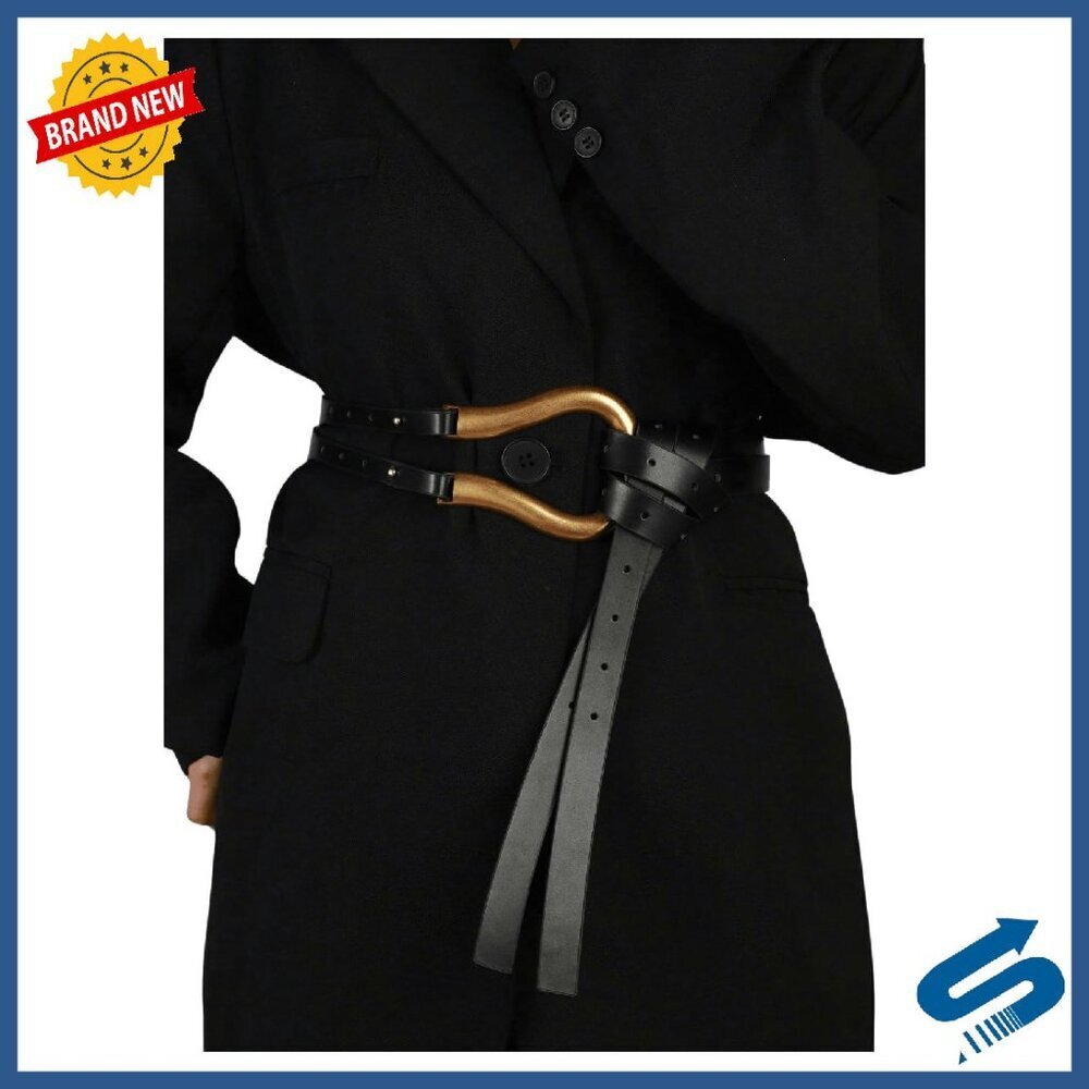 Medieval PU Leather Belt with Alloy Ring for Cosplay Renaissance Costume